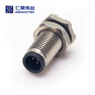 M5 Male Straight Solder Cable Front Mount Connector