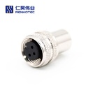 M12 Female Metal Shell Shield Molded Cable Connector