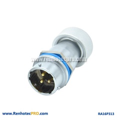 3 PIN AVIATION PLUG METAL HOSE MALE DOCKING SOCKET RA16 ELECTRICAL CONNECTOR