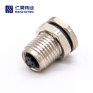 M5 Female Straight PCB Front Mount Connector