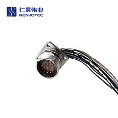 M23 Male Socket Flange Mount Wire Harness