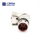 M23 Male Right Angle Solder Cable Flange Mount Connetor