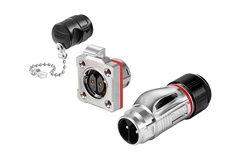 BD-20-2 pin metal power four-hole waterproof aviation plug connector