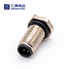 M5 Male Straight PCB Front Mount Connector