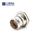 M23 Female Straight Solder Cable Front Mount Connetor