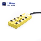 Actuator 8 Way M12 A Code 5 Pin Female Connector Ports 8 M12 Junction Box