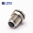 M5 Female Straight Solder Cable Front Mount Connector