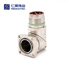 M40 Male Right Angle Solder Cable Flange Mount Connector