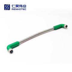 M8 Female Right Angle Double Ended Overmolded Cable