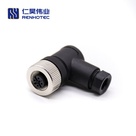 M12 Female Plug Right Angled Plastic Shell Field Wireable Connector