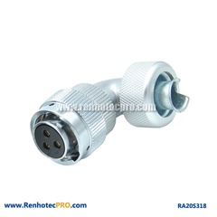 3 PIN AVIATION PLUG RA20 ANGLED METAL HOSE CIRCULAR FEMALE CONNECTOR