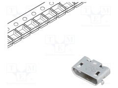 105017-1001 Гнездо; USB B Micro; на PCB; SMT; PIN: 5; горизонтальный ...