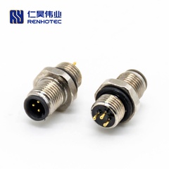 M5 Male Straight PCB Back Mount Connector