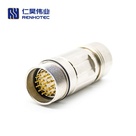 M23 Male Plug Straight Metal Shell Field Wireable Connector