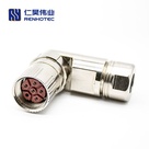 M23 Female Plug Right Angle Metal Shell Field Wireable Connetor
