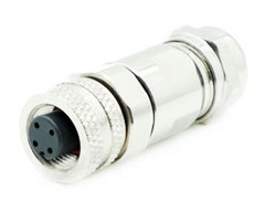 Marine connector M12 A/B/D code 4 pin female connector 
