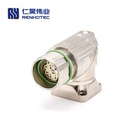 M23 Female Right Angle Solder Cable Flange Mount Connetor