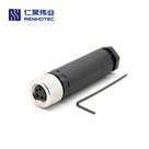 M8 Female Plug Straight Plastic Shell Field Wireable Connetor