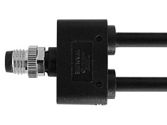 M8 Male Molded 2 Cables, Straight