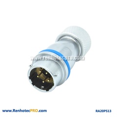 5 PIN AVIATION CONNECTOR INDUSTRY CIRCULAR RA20 METAL HOSE DOCKING MALE SOCKET
