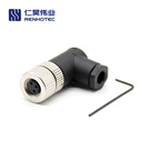 M8 Female Plug Right Angle Plastic Shell Field Wireable Connetor