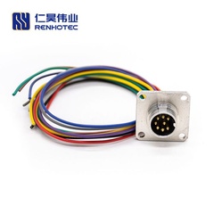 M16 AISG RET Cable Assembly, Flange Mounting Male Receptacle with Wires, Potted