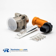 HIGH VOLTAGE COAX CONNECTOR 1PIN METAL PLUG 200A 8MM 50MM² A KEY STRAIGHT HVIL SERIES CONNECTOR