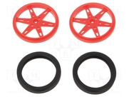 POLOLU WHEEL(20T, 4.8MM) - 60×8MM, RED