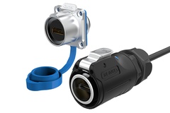 LP-24-HDMI plastic + metal circular four-hole waterproof aviation plug data connector