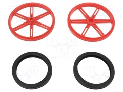 POLOLU WHEEL(25T, 5.8MM) - 90×10MM, RED