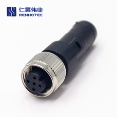 M12 Female Plug Straight Plastic Shell Terminator Field Wirable Connector