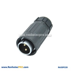 2 PIN AVIATION PLUG MALE INDUSTRY WATERTIGHT RA20 PLASTIC CONNECTOR