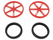 POLOLU WHEEL(25T, 5.8MM) - 90×10MM, RED