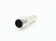 Sensor connector  M12 A code 8 pin male over molding type connector