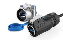 LP-24-Data USB plastic + metal circular four-hole waterproof aviation plug connector